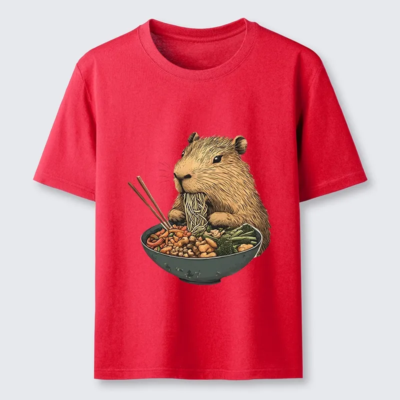 Tokyo-Tiger Capybara Eating Ramen Funny Classic T-Shirt