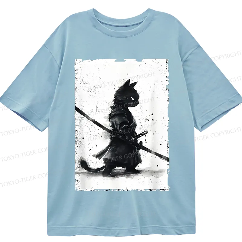 Tokyo-Tiger Retro Cat Samurai Japanese Classic T-Shirt