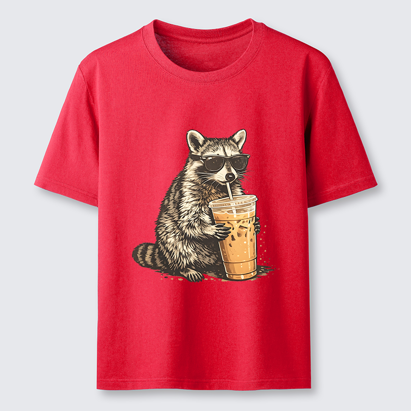 Tokyo-Tiger Raccoon Drinking Coffee Funny Classic T-Shirt