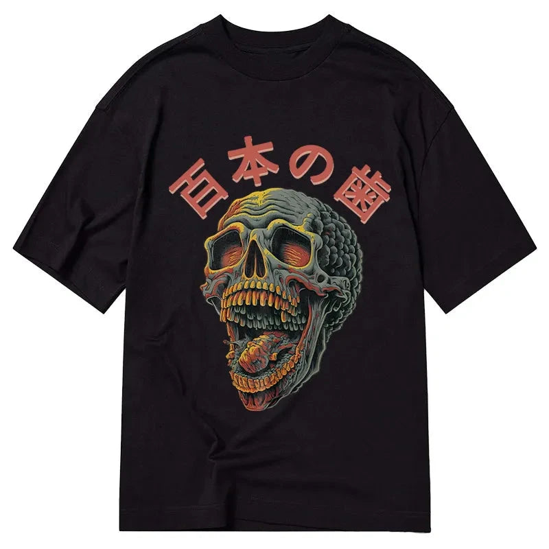 Designer Japanese Skull Washed T Shirts Sale – tokyo-tiger