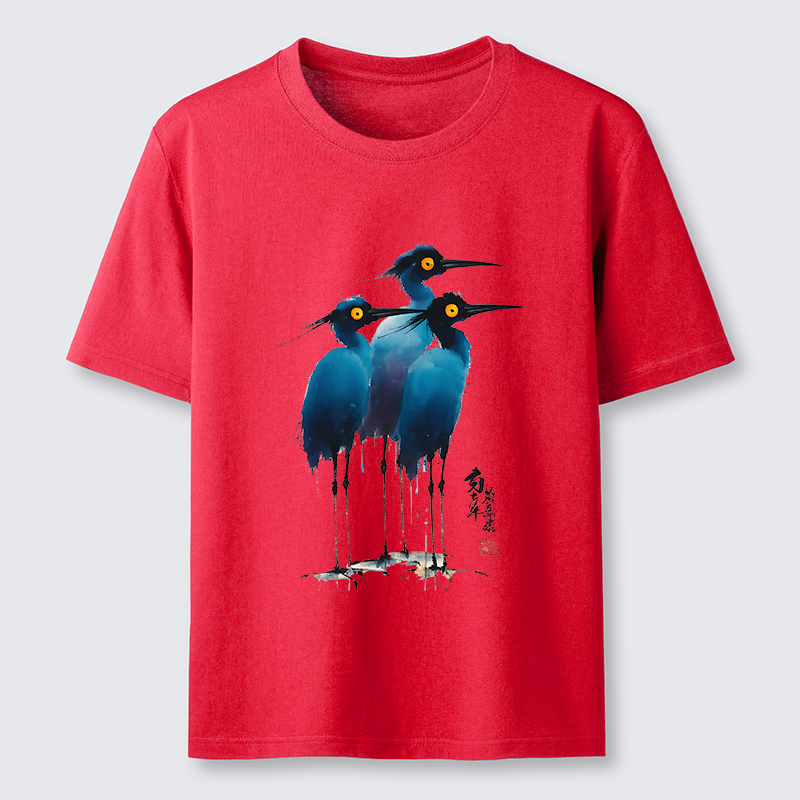 Tokyo-Tiger Great Blue Heron Ink Painting Classic T-Shirt
