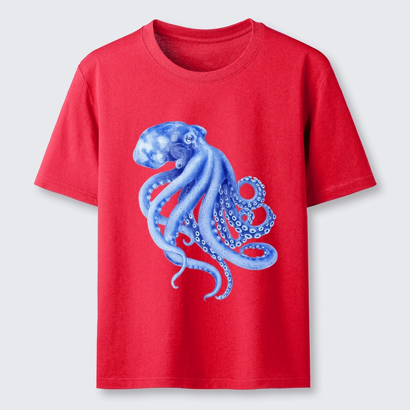 Tokyo-Tiger Retro Blue Octopus Classic T-Shirt