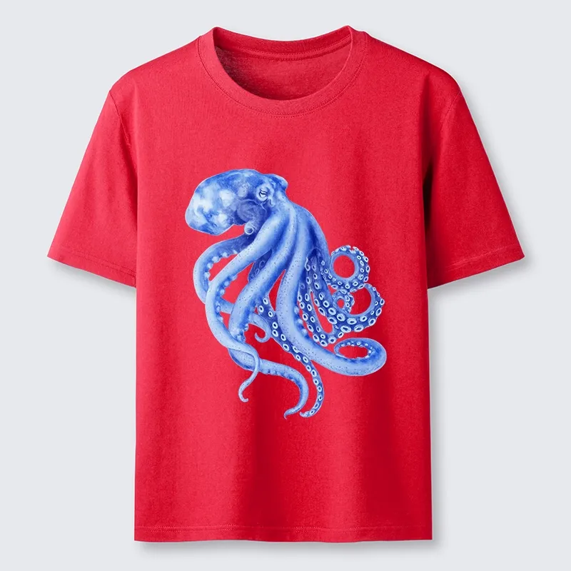 Tokyo-Tiger Retro Blue Octopus Classic T-Shirt