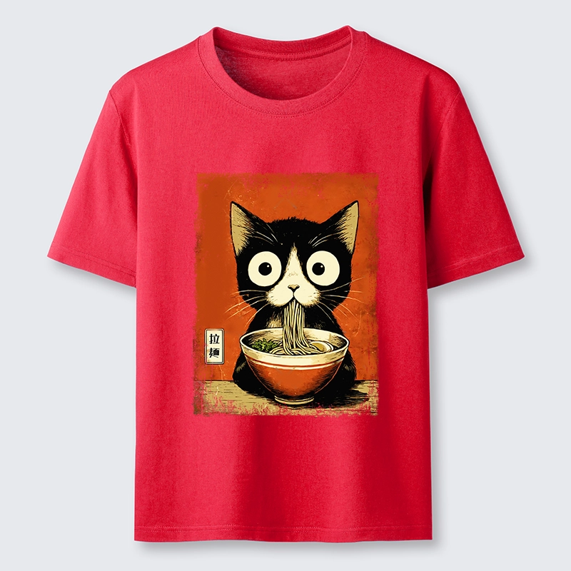 Tokyo-Tiger Ramen Loving Black Cat Classic T-Shirt