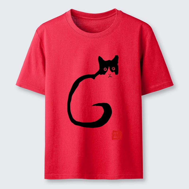 Tokyo-Tiger Calm Cat In Simple Lines Classic T-Shirt