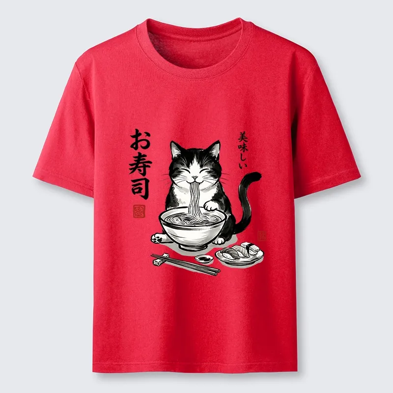 Tokyo-Tiger Cats Eat Japanese Food Classic T-Shirt