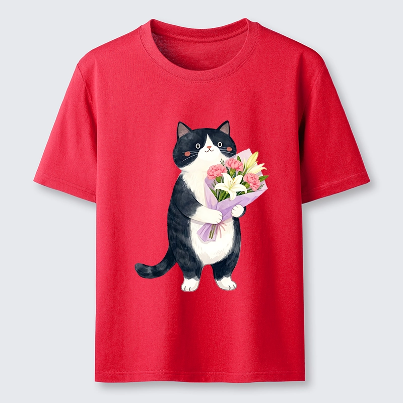 Tokyo-Tiger Sweet Cat Delivers Flowers Classic T-Shirt