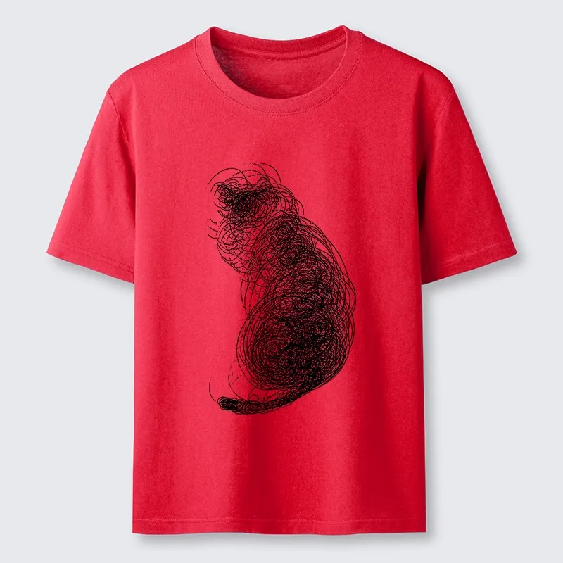 Tokyo-Tiger Chaotic Line Art Of A Curled Cat Classic T-Shirt