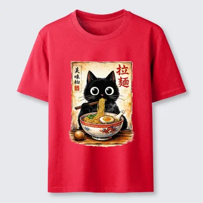 Tokyo-Tiger Cute Cat Slurping Ramen Classic T-Shirt