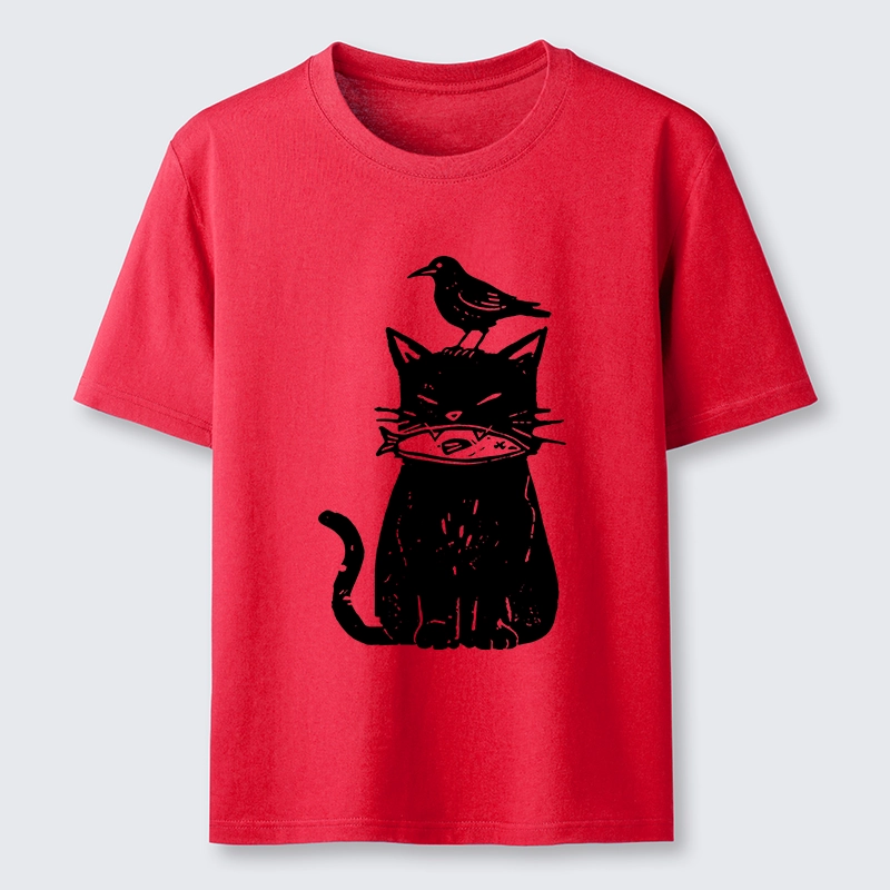 Tokyo-Tiger Black Cat With Fish And Bird Classic T-Shirt