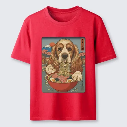 Tokyo-Tiger Dog Slurping Ramen In Japanese Style Classic T-Shirt