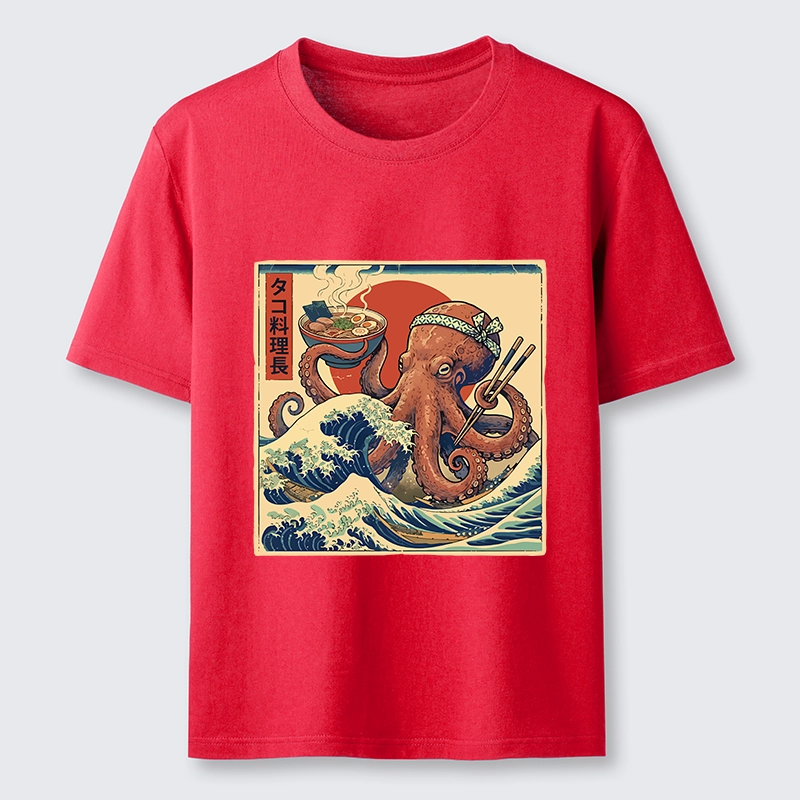 Tokyo-Tiger Ukiyo-E Octopus Ramen Master Classic T-Shirt