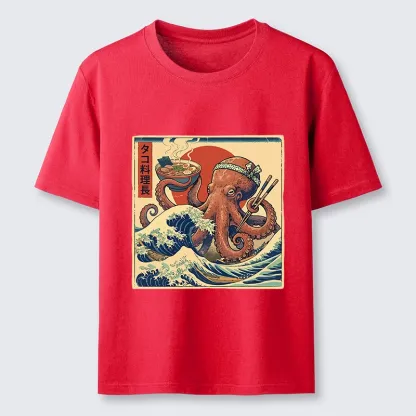 Tokyo-Tiger Ukiyo-E Octopus Ramen Master Classic T-Shirt