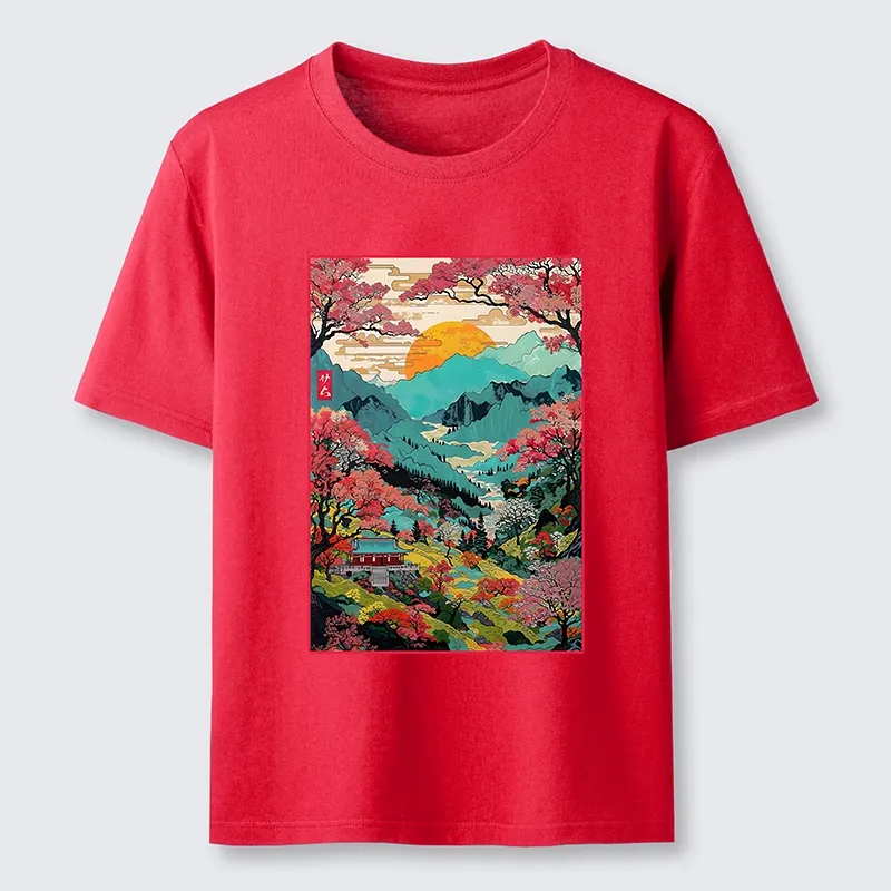 Tokyo-Tiger Golden Sun Over Serene Valley Classic T-Shirt