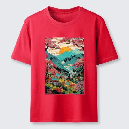 Tokyo-Tiger Golden Sun Over Serene Valley Classic T-Shirt
