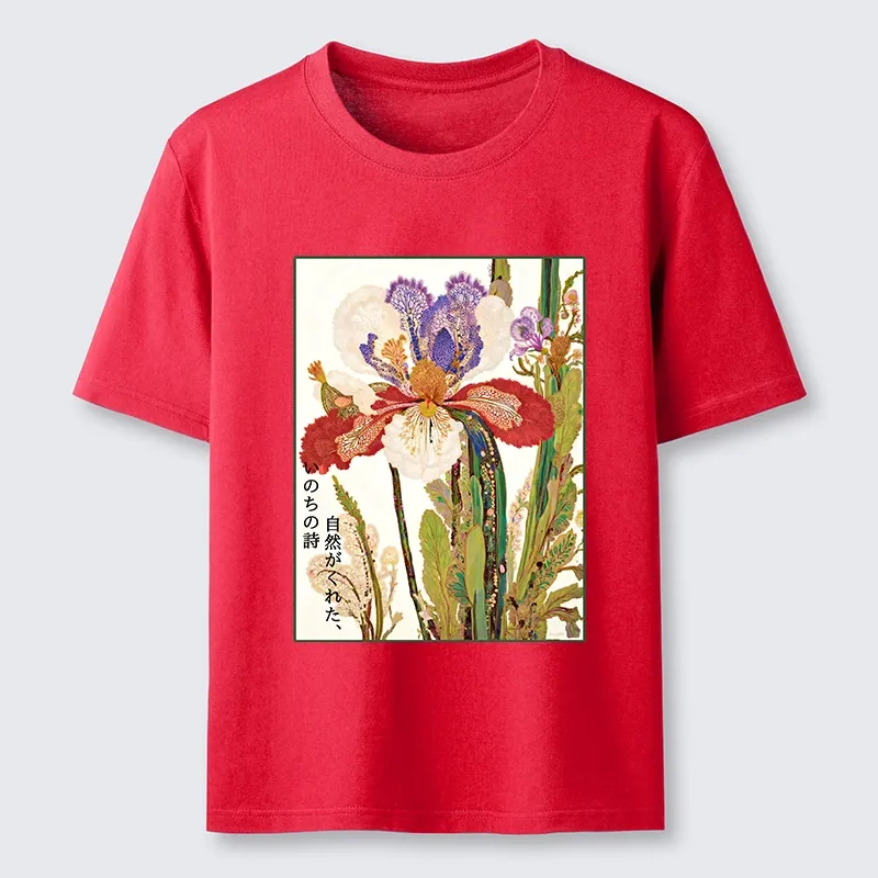 Tokyo-Tiger Vintage Japanese Flower Painting Classic T-Shirt