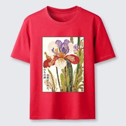 Tokyo-Tiger Vintage Japanese Flower Painting Classic T-Shirt