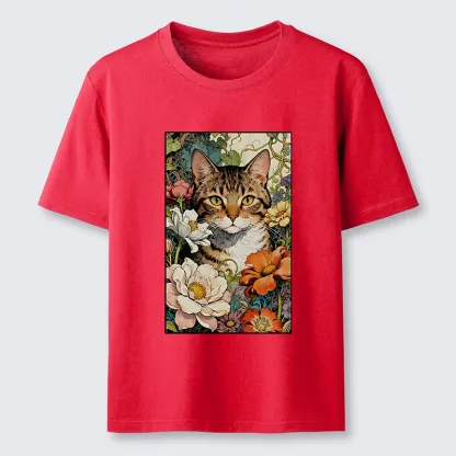 Tokyo-Tiger A Cat Hidden In Flowers Classic T-Shirt