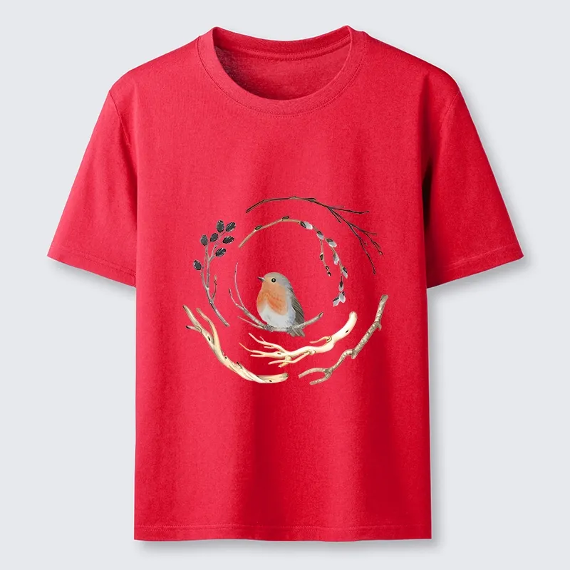 Tokyo-Tiger Cute Robin On Branch Classic T-Shirt