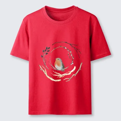 Tokyo-Tiger Cute Robin On Branch Classic T-Shirt