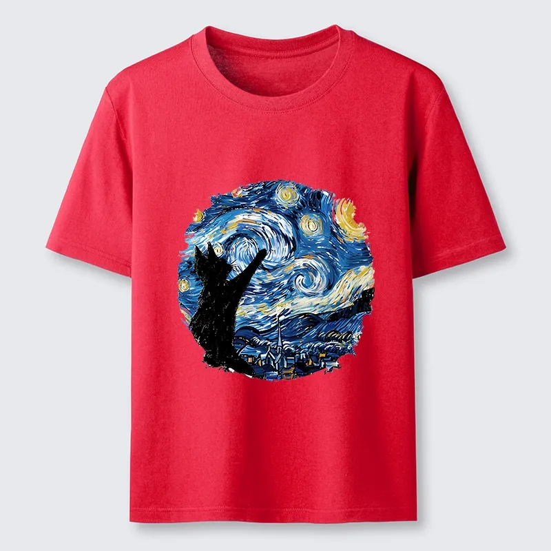 Tokyo-Tiger Starry Night Black Cat Classic T-Shirt