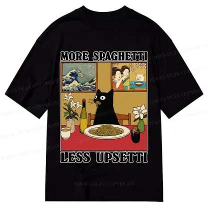 Tokyo-Tiger Cat Eating Pasta Classic T-Shirt