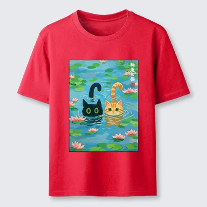 Tokyo-Tiger Cats In The Lotus Pond Classic T-Shirt