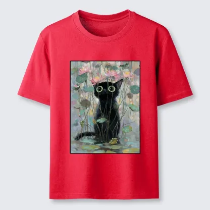 Tokyo-Tiger Black Cat In The Lotus Pond Classic T-Shirt