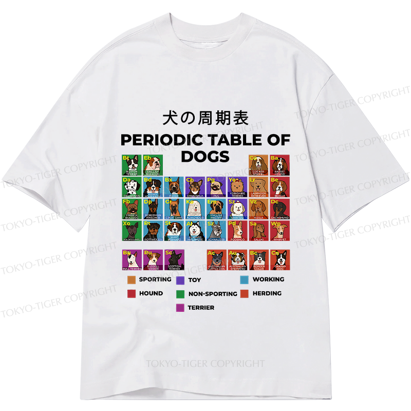 Tokyo-Tiger Periodic Table Of Dogs Classic T-Shirt