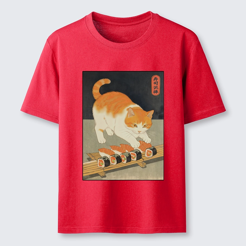 Tokyo-Tiger Cat Trying To Steal Sushi Classic T-Shirt