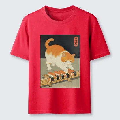 Tokyo-Tiger Cat Trying To Steal Sushi Classic T-Shirt