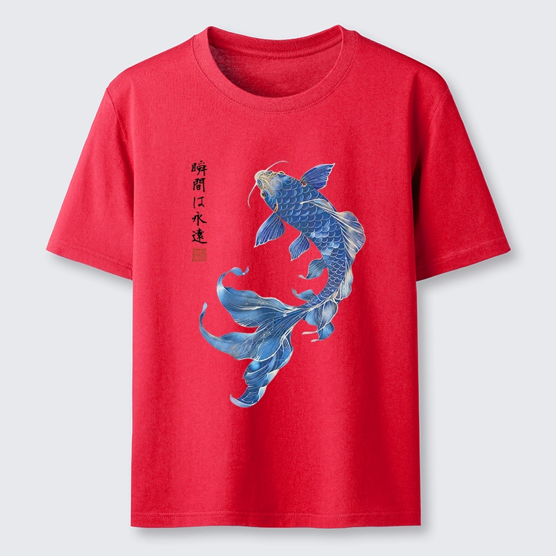 Tokyo-Tiger Lucky Blue Koi Fish Art Classic T-Shirt