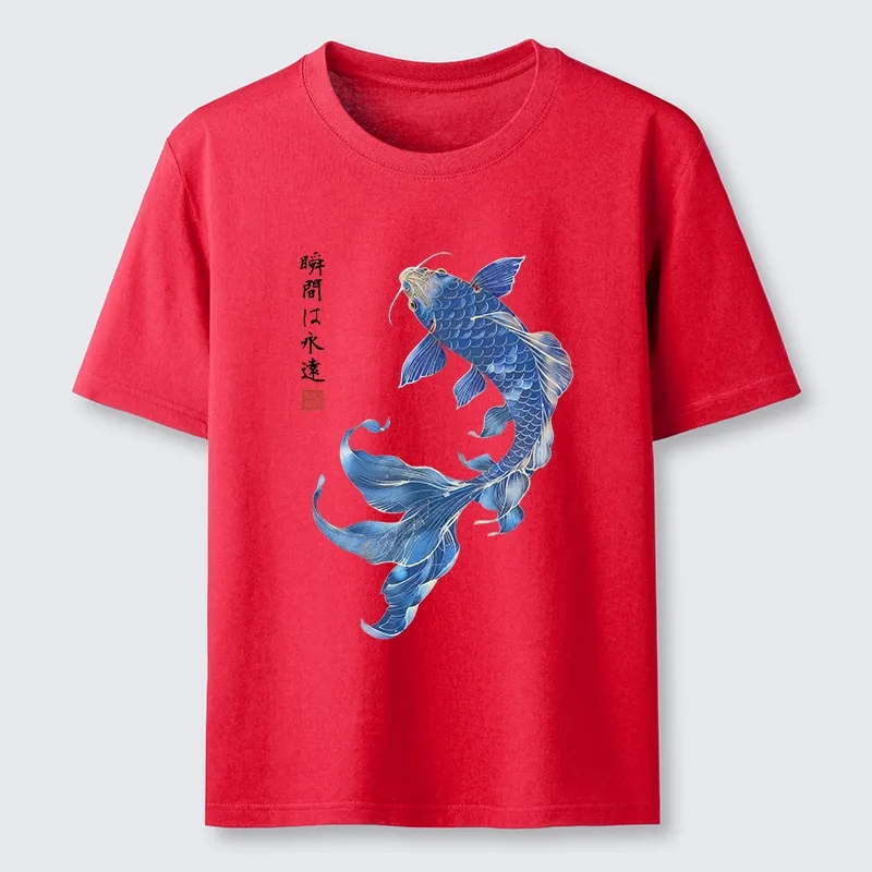 Tokyo-Tiger Lucky Blue Koi Fish Art Classic T-Shirt