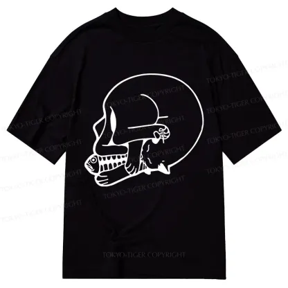 Tokyo-Tiger Funny Cat Eating Fish Classic T-Shirt