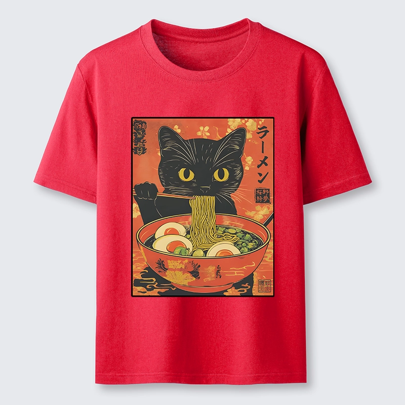 Tokyo-Tiger Hungry Black Cat Loves Ramen Classic T-Shirt