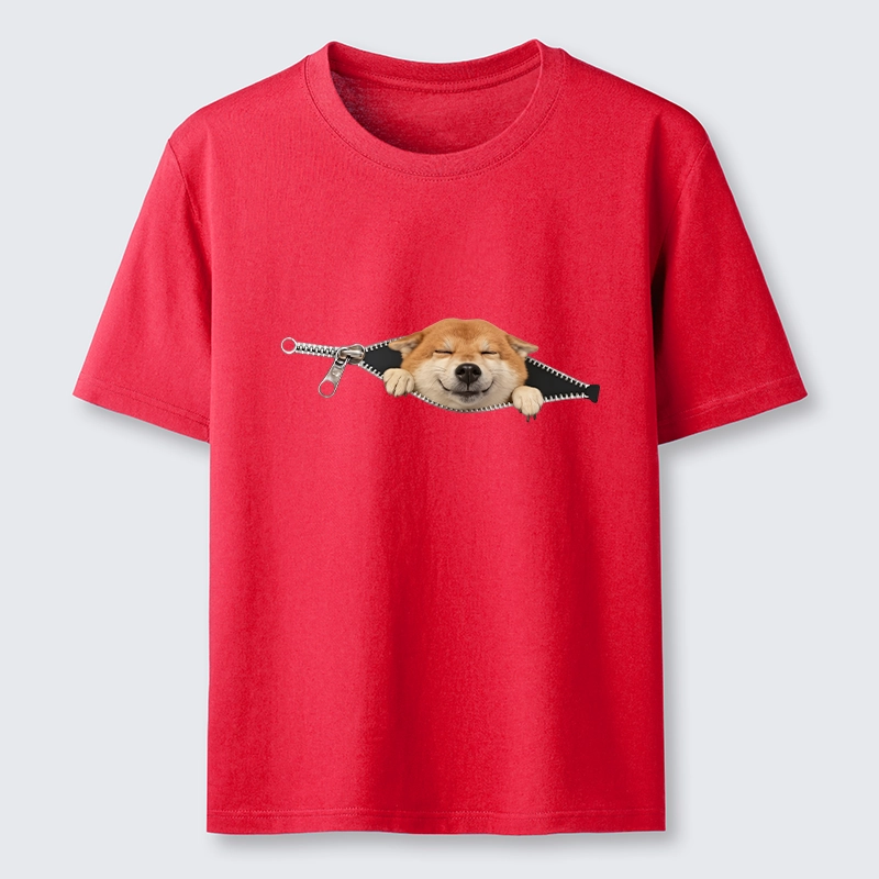 Tokyo-Tiger Cute Shiba Dog In Zipper Classic T-Shirt