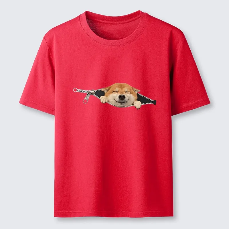 Tokyo-Tiger Cute Shiba Dog In Zipper Classic T-Shirt