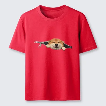 Tokyo-Tiger Cute Shiba Dog In Zipper Classic T-Shirt