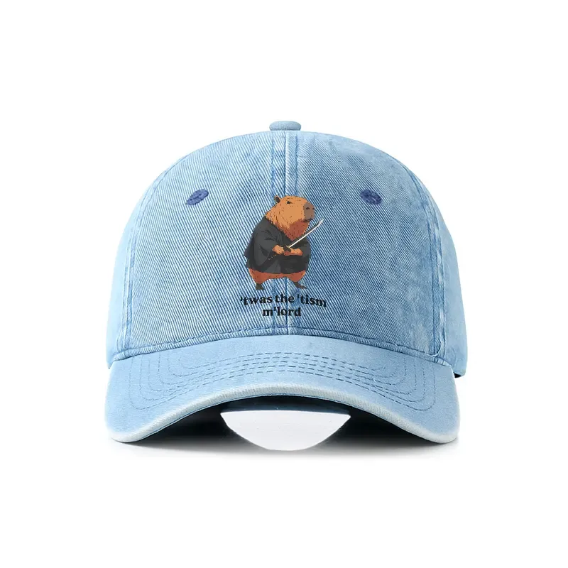 Tokyo-Tiger Focused Samurai Capybara Denim Cap