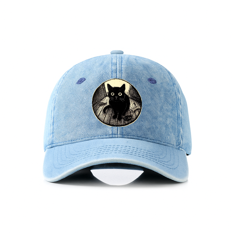 Tokyo-Tiger Waiting Black Cat Denim Cap
