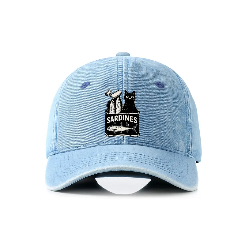 Tokyo-Tiger Cat And Canned Fish Denim Cap