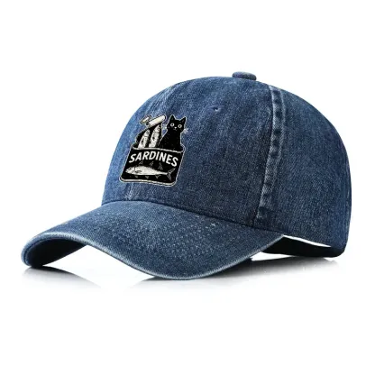 Tokyo-Tiger Cat And Canned Fish Denim Cap