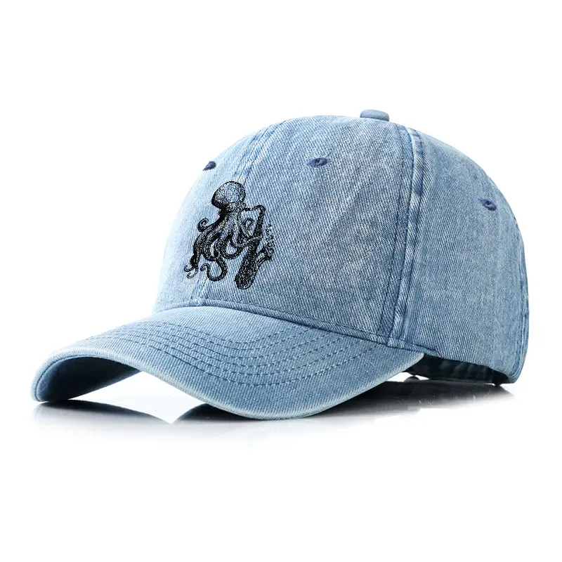 Tokyo-Tiger Octopus Playing Saxophone Denim Cap