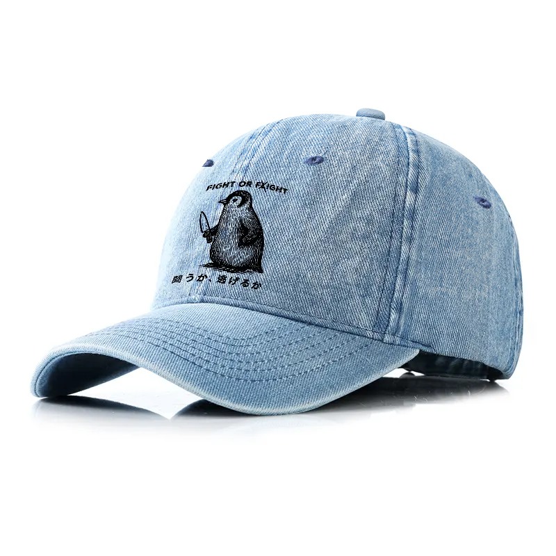 Tokyo-Tiger Funny Fight Or Flight Denim Cap