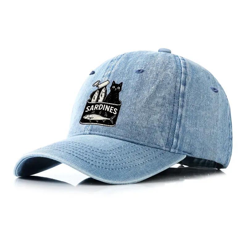 Tokyo-Tiger Cat And Canned Fish Denim Cap