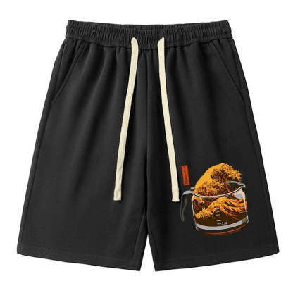 Tokyo-Tiger The Great Wave Off Coffee Japanese  Unisex Shorts