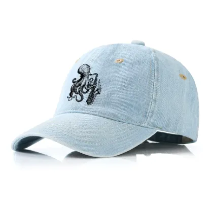 Tokyo-Tiger Octopus Playing Saxophone Denim Cap