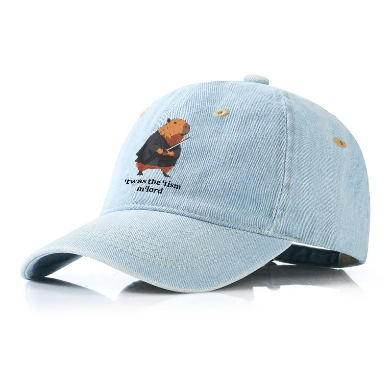 Tokyo-Tiger Focused Samurai Capybara Denim Cap