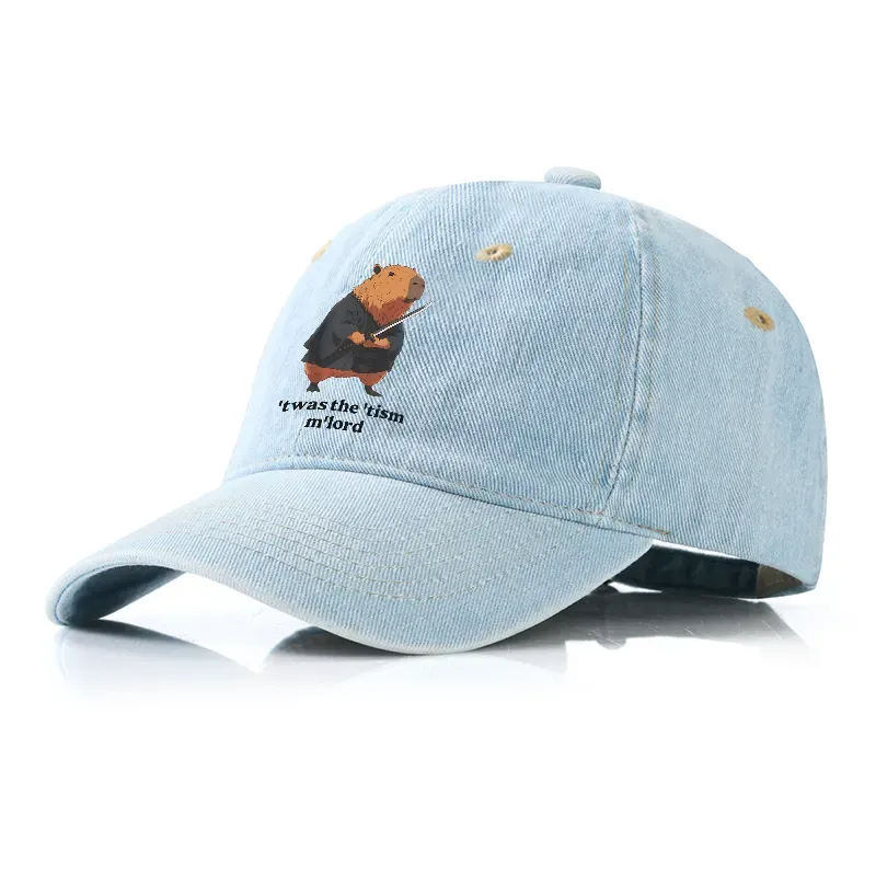 Tokyo-Tiger Focused Samurai Capybara Denim Cap