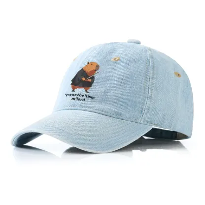 Tokyo-Tiger Focused Samurai Capybara Denim Cap